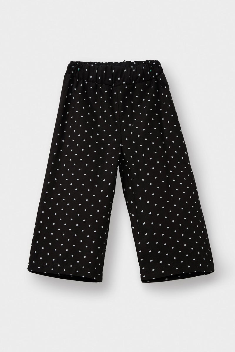 DeFacto Black BabyGirl Baby Girl Wide Leg Polka Dot Straight Leg Poplin Trousers Casual - Image 4